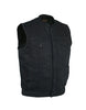 MEN'S SON OF ANARCHY BLACK DENIM COLLAR VEST W/ 2 GUN POCKETS W/HOLSTERS ZIPPER