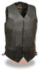 MEN'S CLASSIC SIDE LACE BIKER VEST W/5 SNAP BUTTONS WITH V NECK TALL VEST