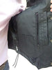 Men's Motorcycle blk 10 Pocket Tall Leather vest with 2 gun pockets inside