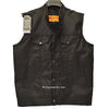 MEN'S SON OF ANARCHY BLACK CANVAS MOTORCYCLE VEST 2 GUN POCKETS W/NOZZLESTRAP