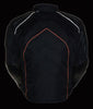 MEN'S MOTORCYCLE ORANGE COMBO LEATHER/TEXTILE MESH RACER JACKET W/ARMOUR INSIDE