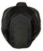 MEN'S MOTORCYCLE BLUE COMBO LEATHER/TEXTILE MESH RACER JACKET W/ARMOUR INSIDE