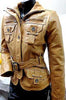 WOMEN'S LEATHER MILITARY STYLE GENUINE BUFFALO LEATHER JACKET GREAT PRICE