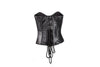 WOMEN'S BLK SEXY BONED BUSTIER CORSET BUSTIER LINGERINE GENUINE SOFT LEATHER