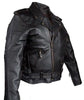 MEN'S MOTORCYCLEBRN COWHIDE CLASSIC M/C JACKET LACE POLICE LIVE TO RIDE EMBOSSED