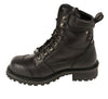 MEN'S MOTORBIKE REAL LEATHER 8 INCH CLASSIC LOGGER BOOT THICK LEATHER WITH LACES