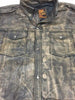 Men's Light weight distressed brn leather shirt with 2 Gun pockets inside