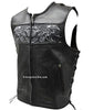MEN'S SKULL LEATHER VEST WITH REFLECTIVE FEATURE W/2GUN POCKETS & SIDE LACES