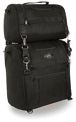 MOTORCYCLE LARGE TWO PIECE TEXTILE SISSY T BAR BAG WITH GUN POCKET NEW