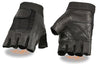 MOTORCYCLE MEN'S FINGERLESS SPENDAX GLOVES VERY SOFT LEATHER WITH MESH &GEL PALM