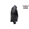 MEN'S MOTORCYCLE SCOOTER TEXTILE/LEATHER COMBO JACKET WITH REFLECTIVE STRIPES
