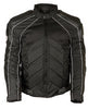 MEN'S MOTORCYCLE LEATHER/TEXTILE MESH RACER JACKET WITH ARMOUR BACK & ELBOWS