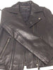 WOMEN'S SHORT MOTORCYCLE LOOK JACKET W/QUILTED LOOK W/DIAGONAL ZIP VERY SOFT