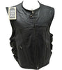 MEN'S BIKER UPDATED SWAT TEAM STYLE MOTORCYCLE LEATHER VEST W/2 GUN POCKETS NEW