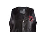 MEN'S MOTORCYCLE POW MIA EMBOSSED FRONT BACK SIDE LACE LEATHER VEST SOFT LEATHER