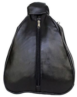 MOTORCYLE WOMEN'S GENUINE BLK LEATHER BACK PACK WITH CENTER ZIPPER NEW