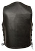 Men's Motorcycle Buffalo Nickle Side lace Leather vest with 2 Gun pockets
