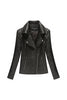 WOMEN'S SHORT MOTORCYCLE LOOK JACKET W/QUILTED LOOK W/DIAGONAL ZIP VERY SOFT
