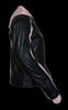WOMEN'S STRIPED MOTORCYCLE SCOOTER LEATHER JACKET W/ REMOVABLE HOODIE BLK PINK