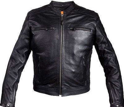 MEN'S MOTORCYCLE SCOOTER JACKET W/RIVET DETAILING W/TWO GUN POCKET NAKED COW NEW