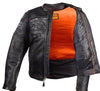 MEN'S MOTORCYCLE REFLECTIVE SKULL LEATHER JACKET W/GUN POCKETS