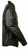 MOTORCYCLE MEN'S LIGHTWEIGHT LONG SLEEVE LEATHER BLK SHIRT 5 SNAP BUTTONS