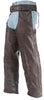 MEN'S MOTORCYCLE RIDERS BRN CLASSIC LEATHER CHAP WITH STRETCH ELASTIC UPTO 6XL
