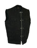 MEN'S SON OF ANARCHY BLACK DENIM COLLAR VEST W/ 2 GUN POCKETS W/HOLSTERS ZIPPER