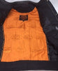 MEN'S MOTORCYCLE SON OF ANARCHY LEATHER COLLARLESS VEST 2 GUN POCKETS W/ZIPPER