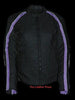 WOMEN'S MOTORCYCLE RIDING PURPLE TEXTILE JACKET W/ STUD & WINGS DETAILING