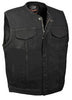 MEN'S SON OF ANARCHY BLK DENIM MOTORCYCLE VEST 1 GUN POCKET INSIDE WITH ZIPPER 