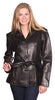 Women's Button down butter soft nz lamb skin leather jacket with belt