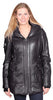 WOMEN'S MID-LENGTH PARKA BUTTER SOFT LAMB LEATHER WITH FOUR POCKETS