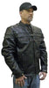 MEN'S MOTORCYCLE BLK SPORTY SCOOTER JACKET WITH 2 GUN POCKETS INSIDE NAKED COW