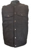 MEN'S SON OF ANARCHY BLK DENIM MOTORCYCLE VEST W/2 GUN POCKETS SINGLE PANEL BACK