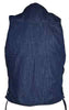 MEN'S 10 POCKET BLUE DENIM MOTORCYCLE VEST WITH 2 GUN POCKETS