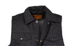 Men's Jean Style with Shirt Collar blk denim motorcycle vest w/2 gun pockets