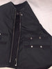MEN'S BIKER UPDATED BLACK SWAT TEAM STYLE CANVAS MOTORCYCLE VEST W/2GUN POCKETS