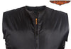 Men's Blk Side Lace Textile Motorcycle Vest with 2 Gun pockets and Leather trim