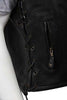 MEN'S SIDE LACE SKULL LEATHER VEST WITH REFLECTIVE FEATURE COW NAKED NEW