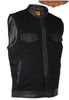 MEN'S SON OF ANARCHY TEXTILE MOTORCYCLE VEST WITH LEATHER TRIM TWO GUN POCKETS