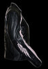 Women's Blk Pink Leather Jacket with studs and wings detailing back