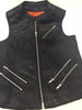 WOMEN'S MOTORCYCLE RIDER 7POCKET LEATHER VEST W/5 OUTSIDE POCKETS & 2GUN POCKETS