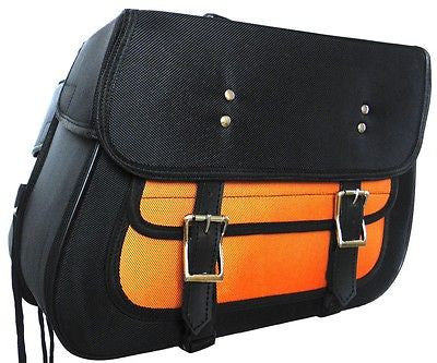 MOTORCYCLE ORG SADDLEBAG PLAIN TWO STRAP SIZE MEDIUM ZIP OFF BAG 15.5x11.5x5.5