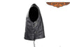 MEN'S MOTORBIKE BUTTER SOFT SIDE LACE BLK LEATHER VEST & 2 GUN POCKETS