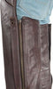 MEN'S MOTORCYCLE RIDERS BRN CLASSIC LEATHER CHAP WITH STRETCH ELASTIC UPTO 6XL