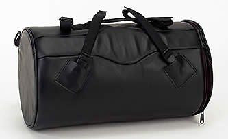 MOTORCYCLE ROUND DUFLE SISSY T BAR BAG TRAVEL PLAIN LUGGAGE PVC NEW BLACK 16*9*9