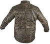 Men's Motorcycle Distressed Brn Leather Shirt with 2 Gun pockets