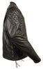 MEN'S MOTORCYCLE SCOOTER JACKET W/SIDE LACES QUILTED SHOULDER NAKED COW NEW