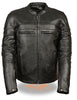 MEN'S MOTORCYCLE SCOOTER JACKET W/ZIPOUT WITH 2 GUN POCKETS INSIDE COW SKIN